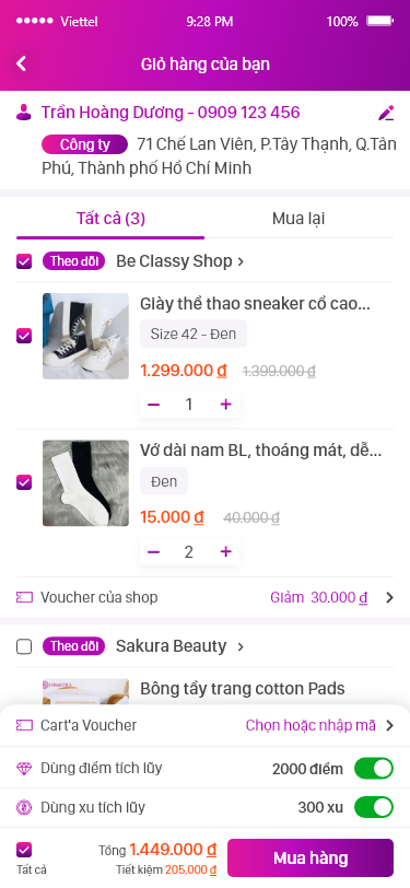 App sàn thương mại điện tử